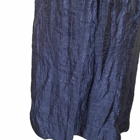 R&M Richards size 8 Halter Neck Blue Metallic Shift Jeweled Cocktail Dress As Is - Picture 3 of 9